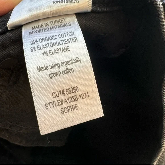 AGOLDE Sophie High Rise Distressed Black Skinny Jeans - Picture 14 of 14